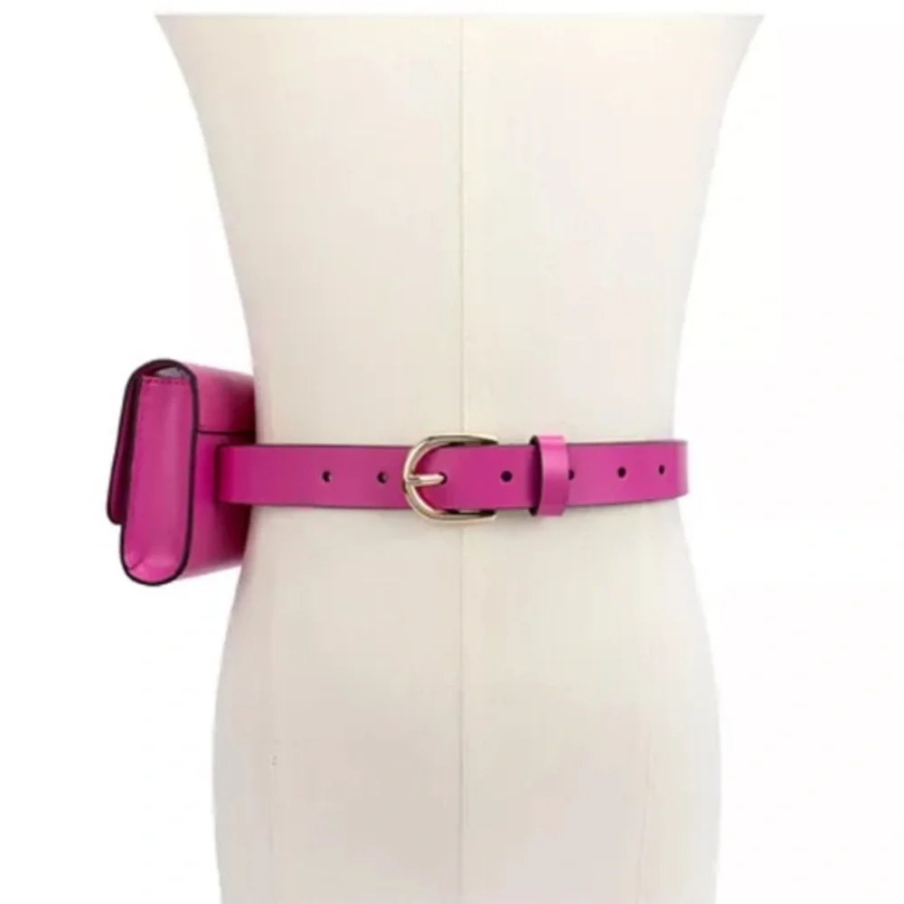 kate spade light pink bow gold logo‎ belt bag new